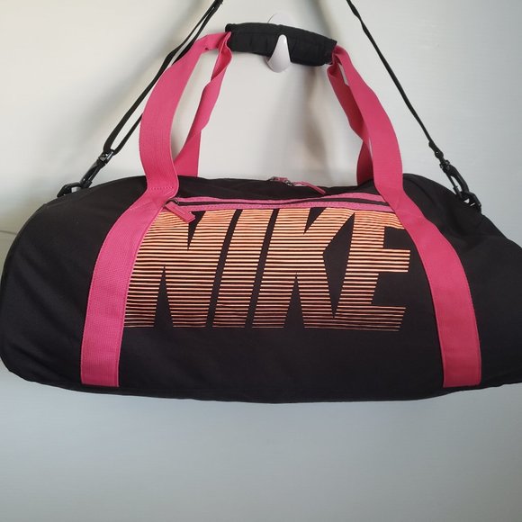 Nike Bags Nike Duffle Bag Pink Orange Black Shoulder Strap Hand